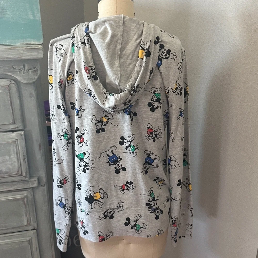 Disney Parks Full Zip Light Weight Gray Mickey Hoodie - Picture 6 of 7